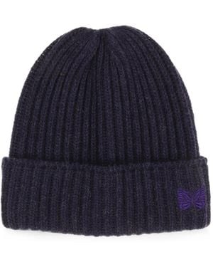 Needles Wool Beanie Hat - Blue