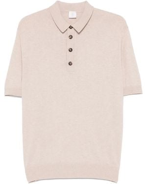 Eleventy Mélange-Effect Polo Shirt - Natural