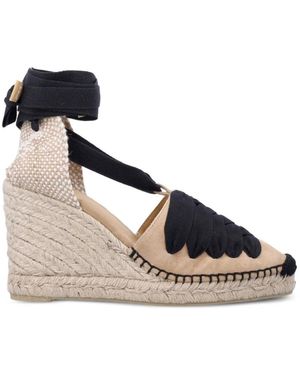Castañer Curtis Suede Lacing Espadrilles - Black