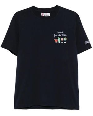 MC2 Saint Barth Embroidered Logo-Patch T-Shirt - Black
