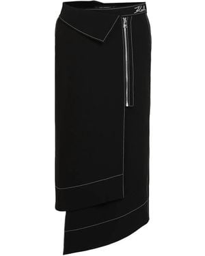 Karl Lagerfeld Falda asimétrica con costuras en contraste - Negro
