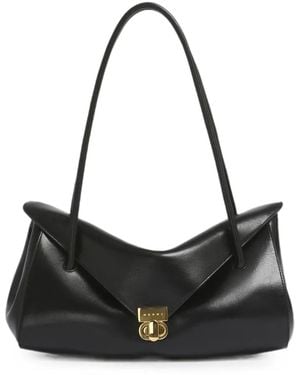 Marni Leather E/W Shoulder Bag - Black