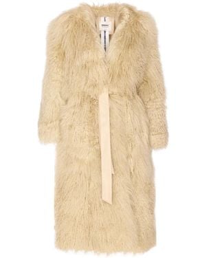 S.W.O.R.D Belted Fur Coat - Natural