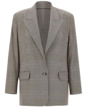 Marella Prince Of Wales Check Blazer - Gray