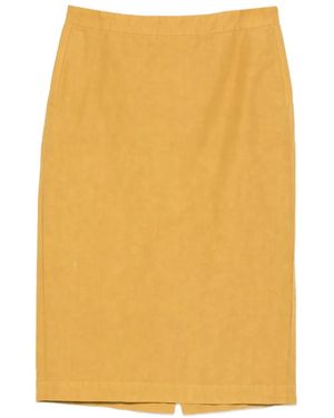 Aspesi Falda Con Abertura Y Botones - Amarillo