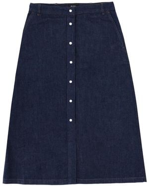 A.P.C. Denim Midi Skirt - Blue