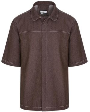 Hamza Six Denim Shirt - Brown