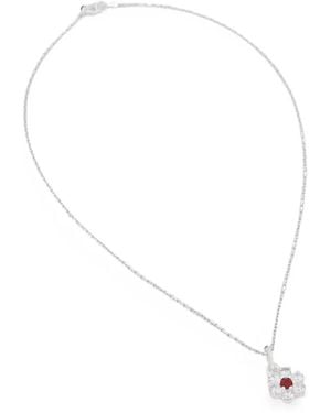 Hatton Labs Collar Con Colgante Floral De Cristal - Blanco