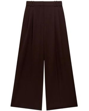 Another Tomorrow Pleated Twill Trousers - Purple