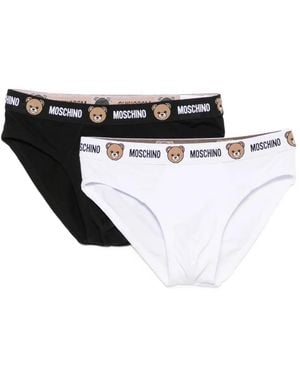 Moschino Teddy Bear Logo-Waistband Briefs (Set Of Two) - White