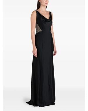 Rhea Costa Elaris Embellished Cowl-Neck Dress - Black
