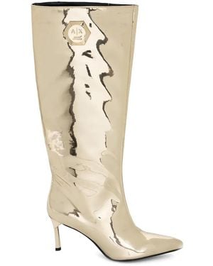 ARMANI EXCHANGE 75Mm Logo-Appliqué Boots - White