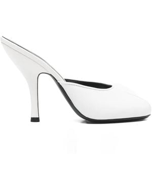 Jude Date Leather Mules - White