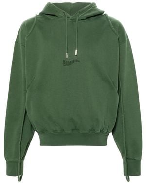 Jacquemus Le Sweatshirt Camargue Branded Organic Cotton-jersey Hoody X - Green