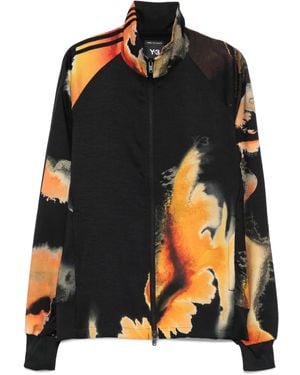 Y-3 Aop Abstract-Print Zip-Up Jacket - Black
