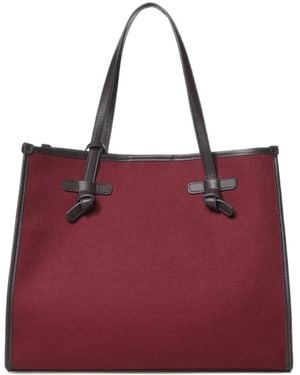 Gianni Chiarini Marcella Leather-Trim Tote Bag - Red