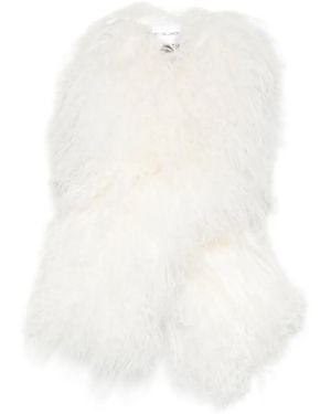 Yves Salomon Silk Scarf - White