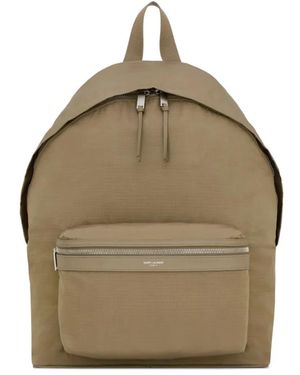 Saint Laurent Rugzak Met Logoprint - Naturel