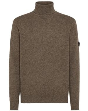Peuterey Peline 02 Roll-Neck Logo-Patch Sweater - Brown