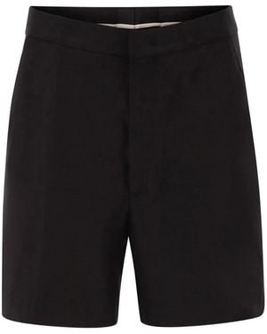 Tagliatore Short Elle En Lin - Black