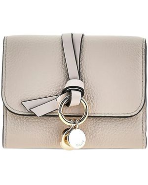 Chloé Textured Charm Wallet - Natural