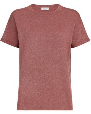 Brunello Cucinelli T-Shirt Mit Rundem Ausschnitt - Pink