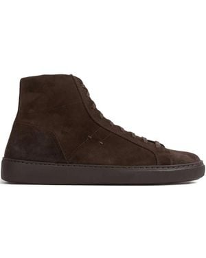 Henderson Suede High-Top Sneakers - Brown