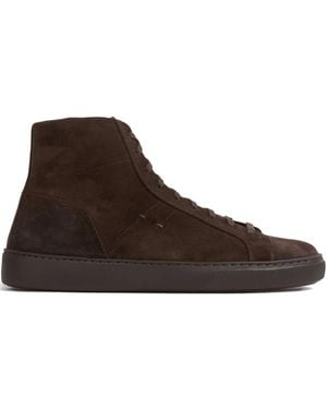 Henderson Suede High-Top Sneakers - Brown