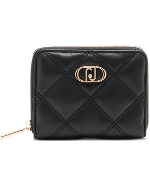 Liu Jo Quilted Monogram Logo Wallet - Black