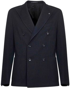 Tagliatore Double-Breasted Peak-Lapel Blazer - Blue