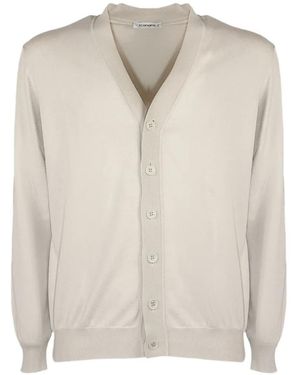 Kangra Button V-Neck Cardigan - White