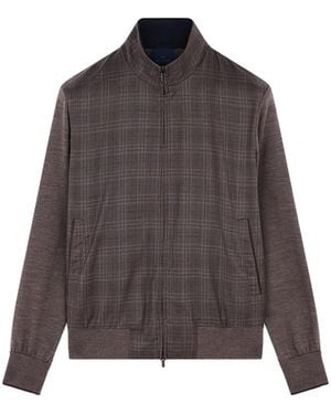 Paul & Shark Checked Wool Lightweight Jacket - Brown