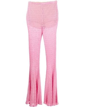 Blumarine Knitted Flared Trousers - Pink