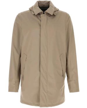Herno Hooded Raincoat - Natural