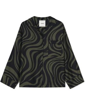 Nanushka Camisa Tinsley Con Estampado De Ondas - Negro