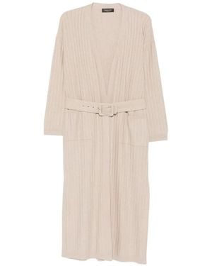 Fabiana Filippi Cardigan Ceinturé À Design Côtelé - White