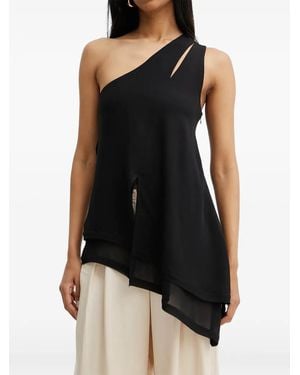 Silvian Heach One-Shoulder Cutout Top - Black