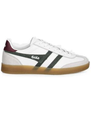Gola Viper Contrast-Trim Logo-Patch Trainers - White