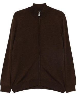 Alberto Gozzi Zip-Fastening Wool Jumper - Brown