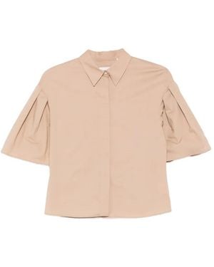Xacus Ellery Pleated-Sleeve Shirt - Natural