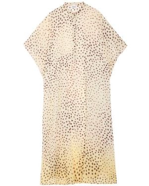 Ottod'Ame Polka-Dot-Print Shirt Dress - Natural