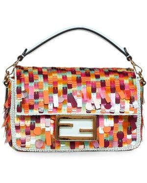 Fendi Schultertasche Mit Pailletten - Rot
