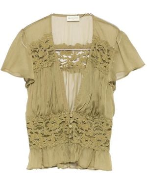 Arcina Ori Sabrina Lace-Panel Top - Green