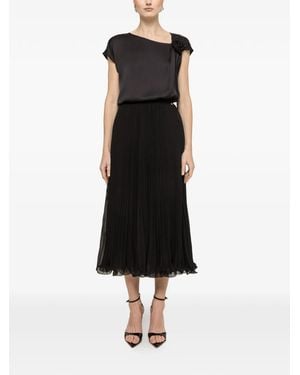 Nissa Pleated Midi Skirt - Black