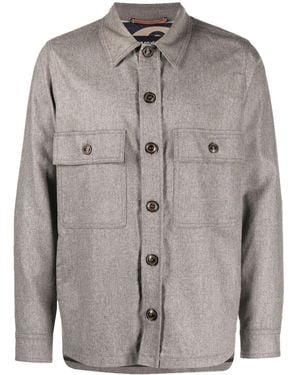 Jacob Cohen Long-Sleeve Wool Shirt Jacket - Grey