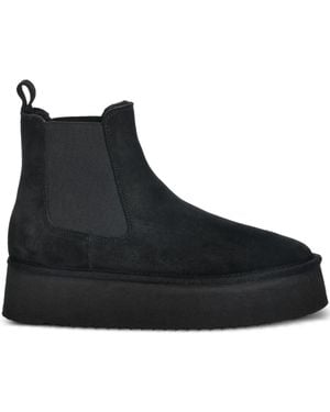 COPENHAGEN Platform-Heel Chelsea Boots - Black