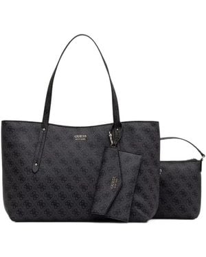 Guess Brenton Monogram-Print Tote Bag - Black