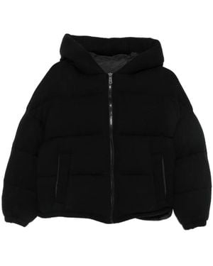 Yves Salomon Hooded Padded Jacket - Black