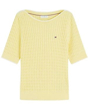 Tommy Hilfiger Pullover Mit Zopfmuster - Gelb