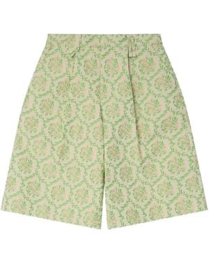 Simone Rocha Floral-Jacquard Tailored Trousers - Green